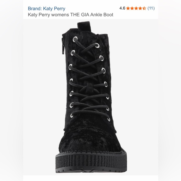 Katy Perry Collections Shoes - Katy Perry Collections Black Velvet Combat Boots